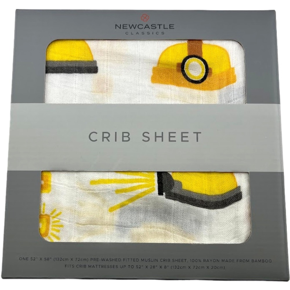 Hard‎ Hat Bamboo Baby Crib Sheet Truck Construction Standard Fitted Newcastle